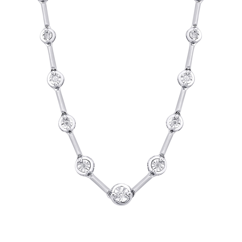 0.05 Carat Diamond Round Stone Necklace