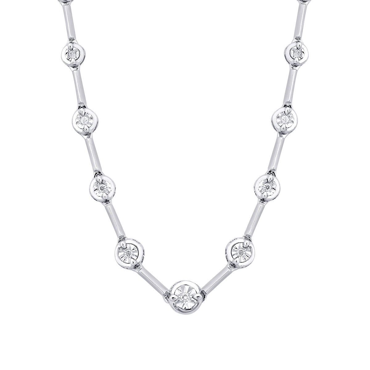 0.05 Carat Diamond Round Stone Necklace