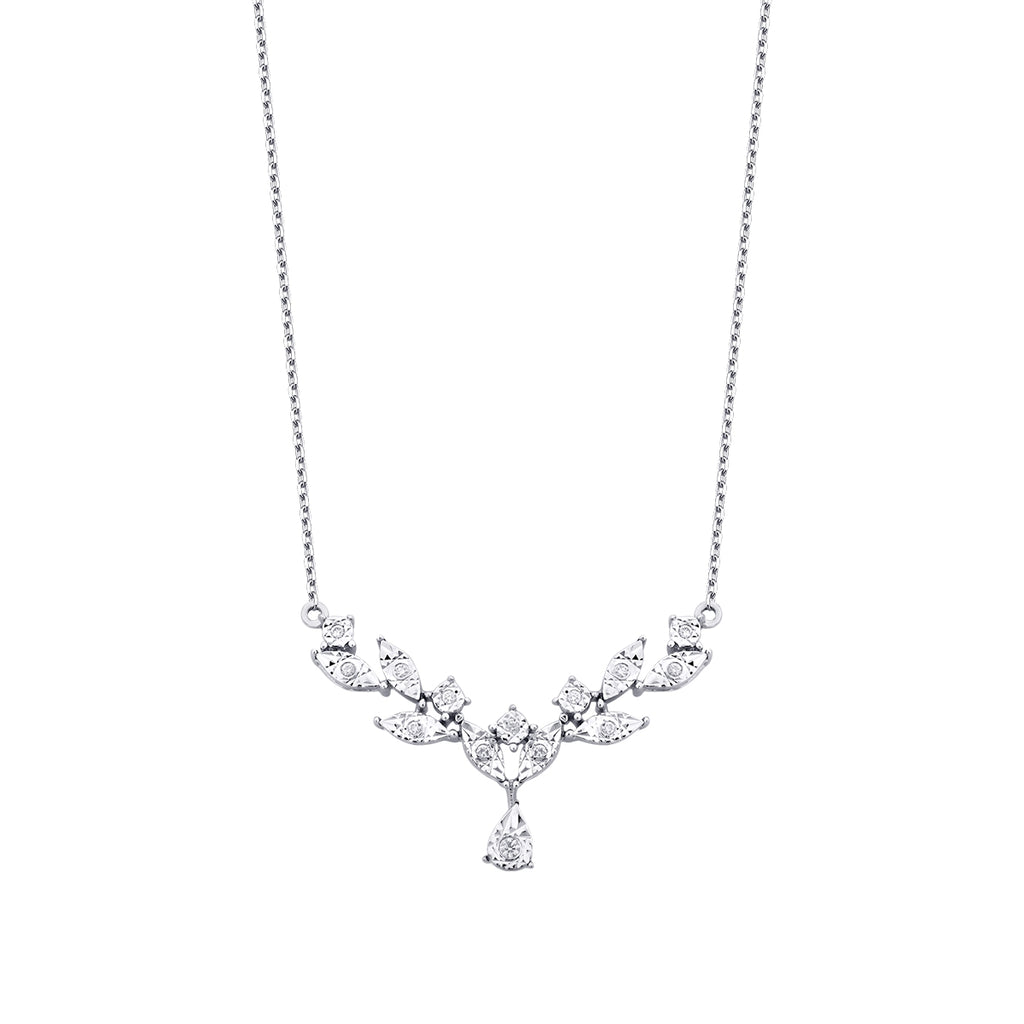 0.07 Carat Diamond Leaf Neckband