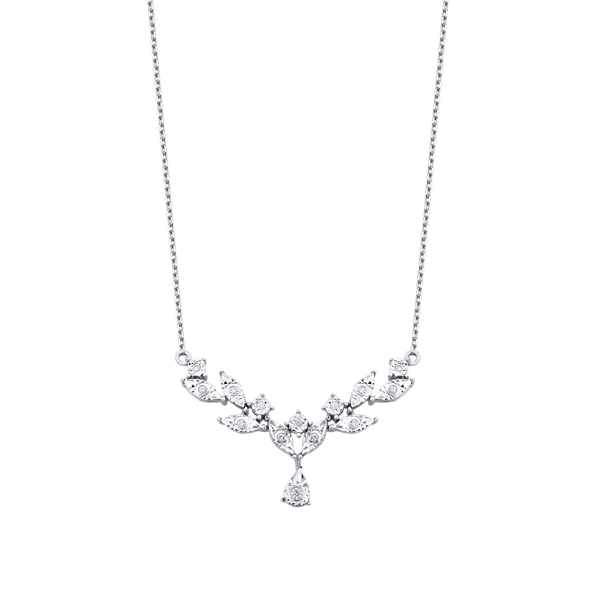 0.07 Carat Diamond Leaf Neckband