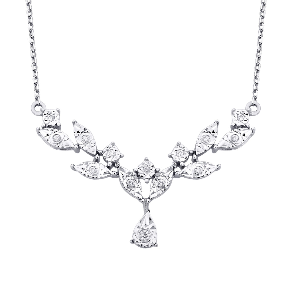 0.07 Carat Diamond Leaf Neckband