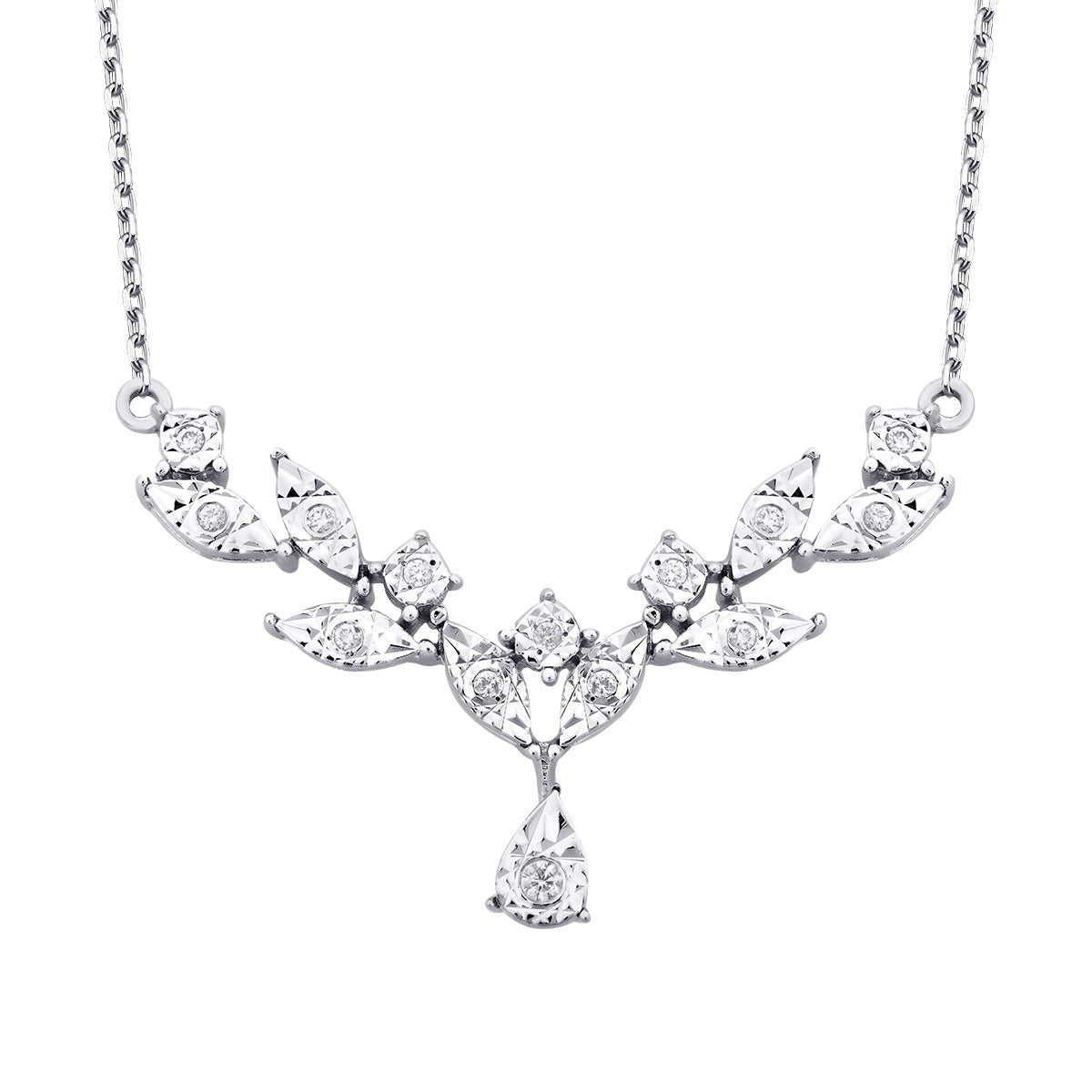 0.07 Carat Diamond Leaf Neckband