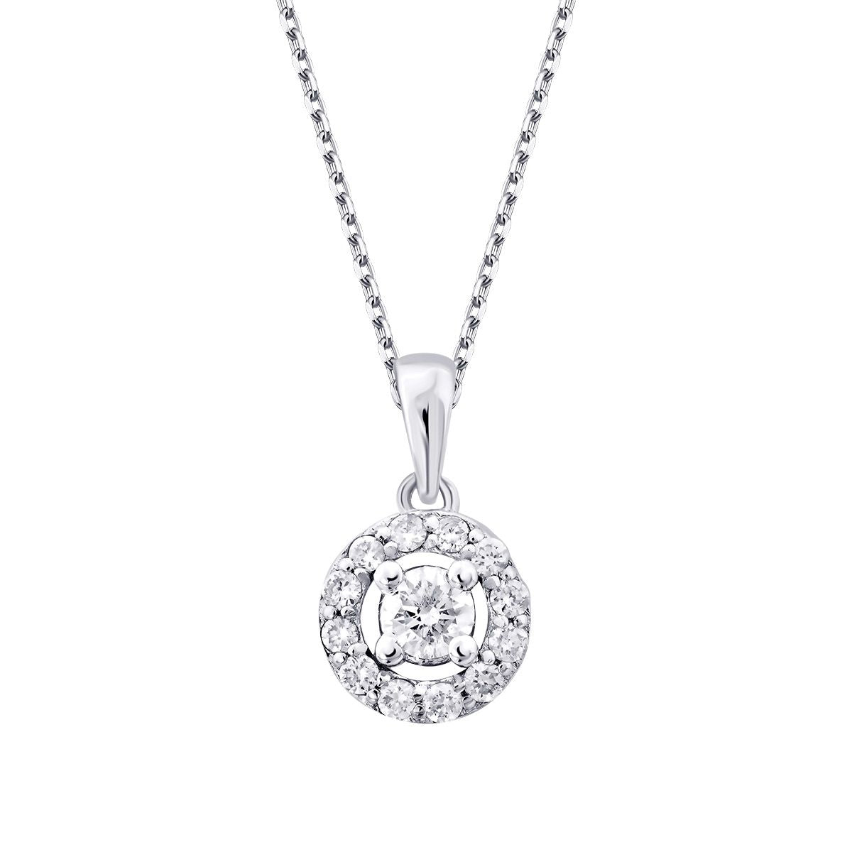 0.20 Carat Diamond Round Trend Necklace