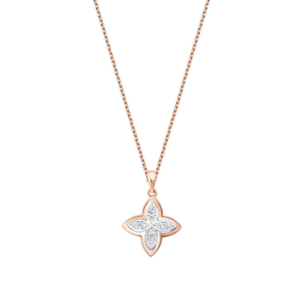 0.14 Carat Diamond Flower Necklace