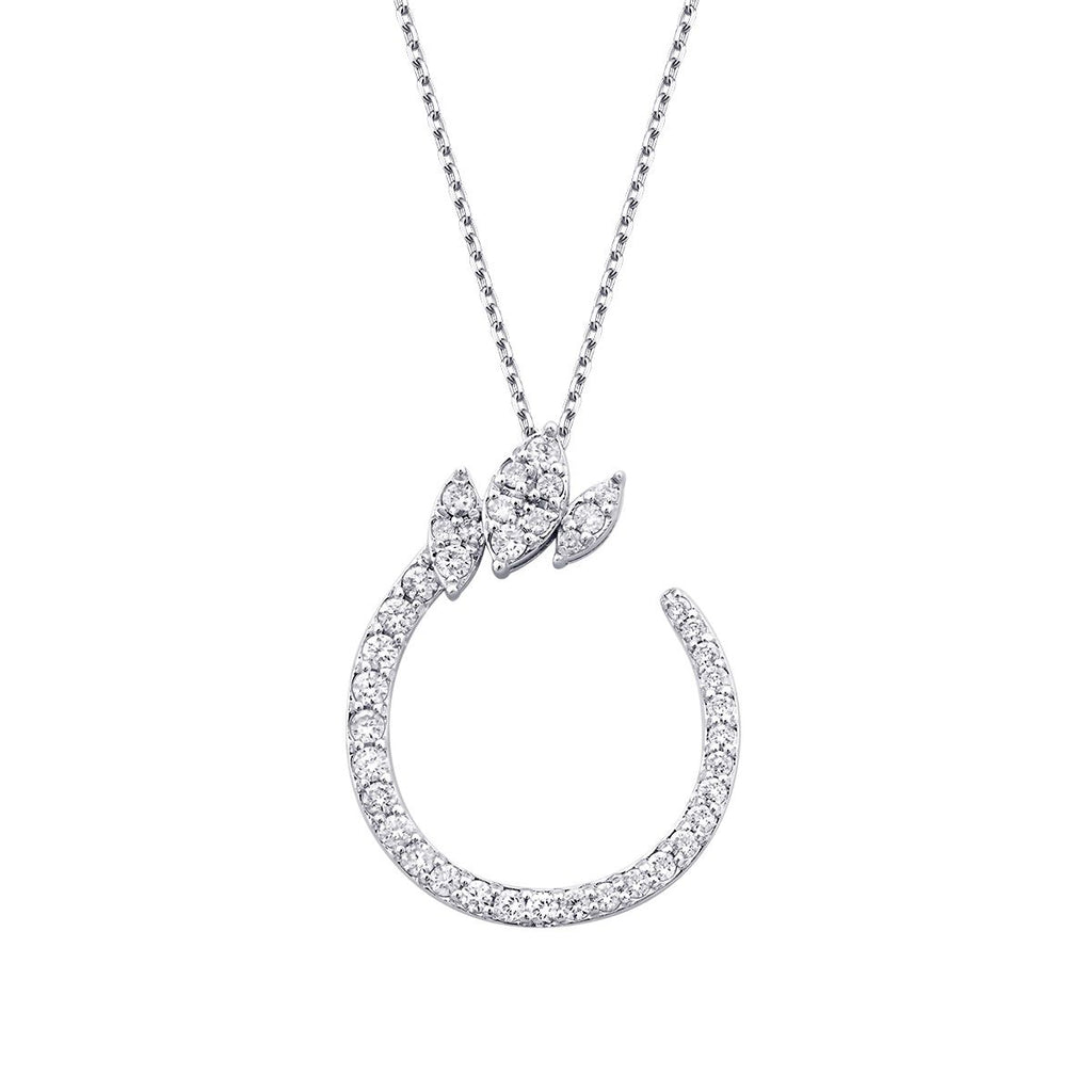 0.54 Carat Diamond Round Detailed Necklace