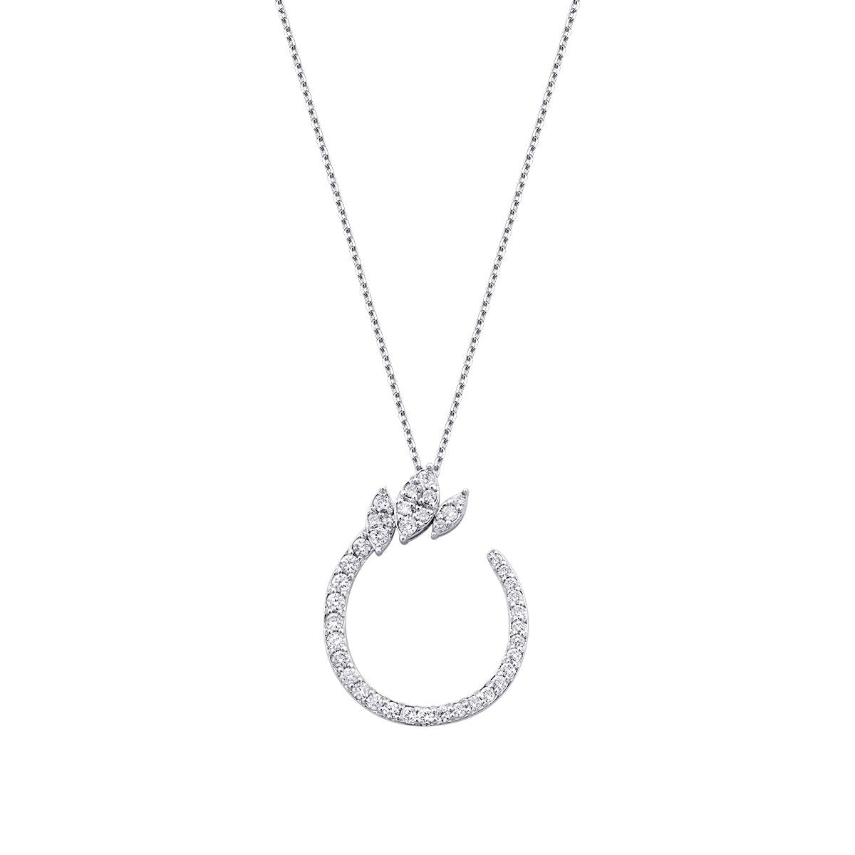 0.54 Carat Diamond Round Detailed Necklace