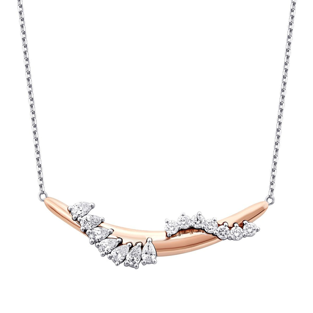 0.91 Carat Diamond Spiral Stone Trend Necklace