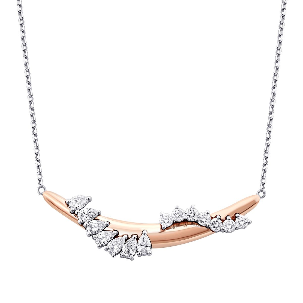 0.91 Carat Diamond Spiral Stone Trend Necklace