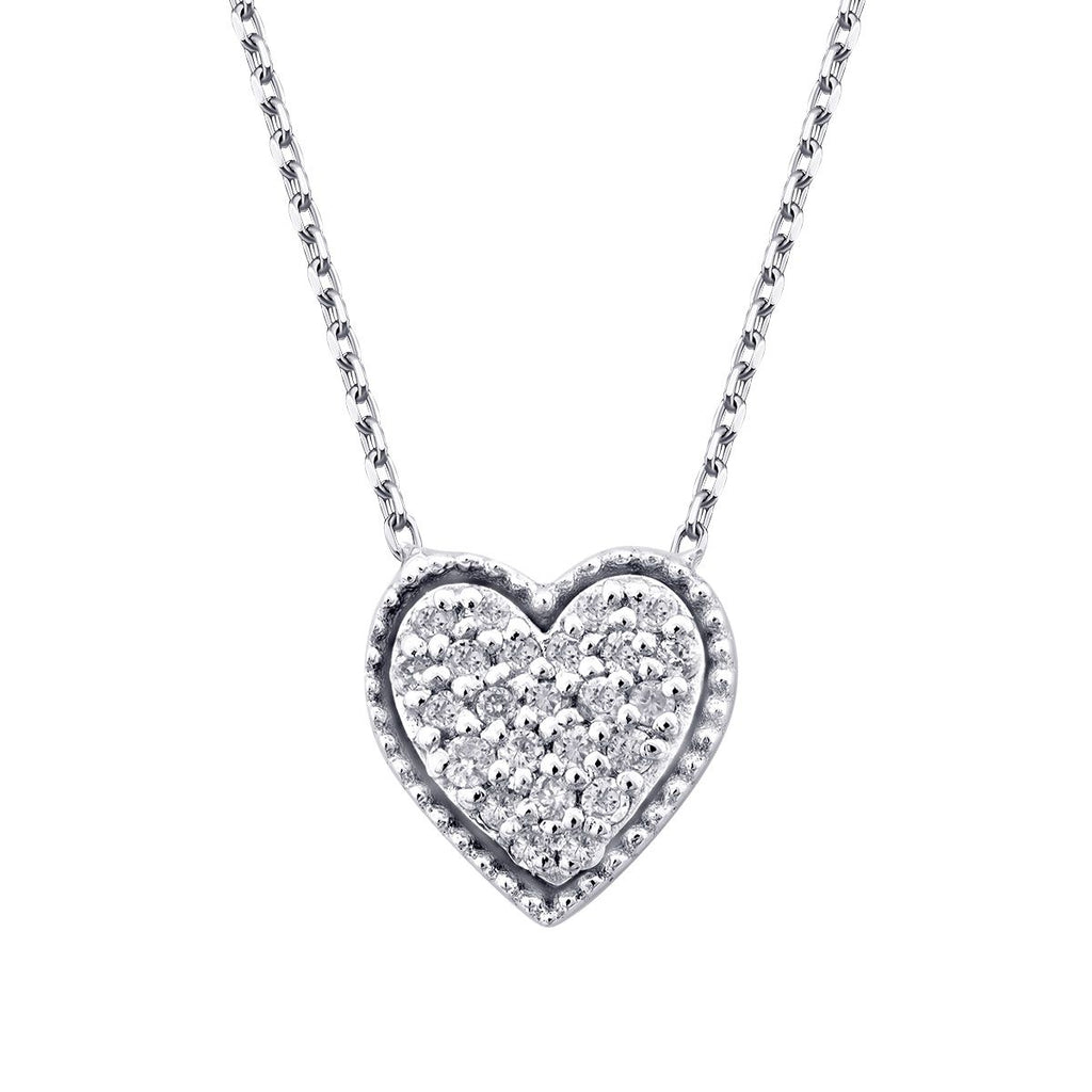 0.09 Carat Diamond Heart Necklace