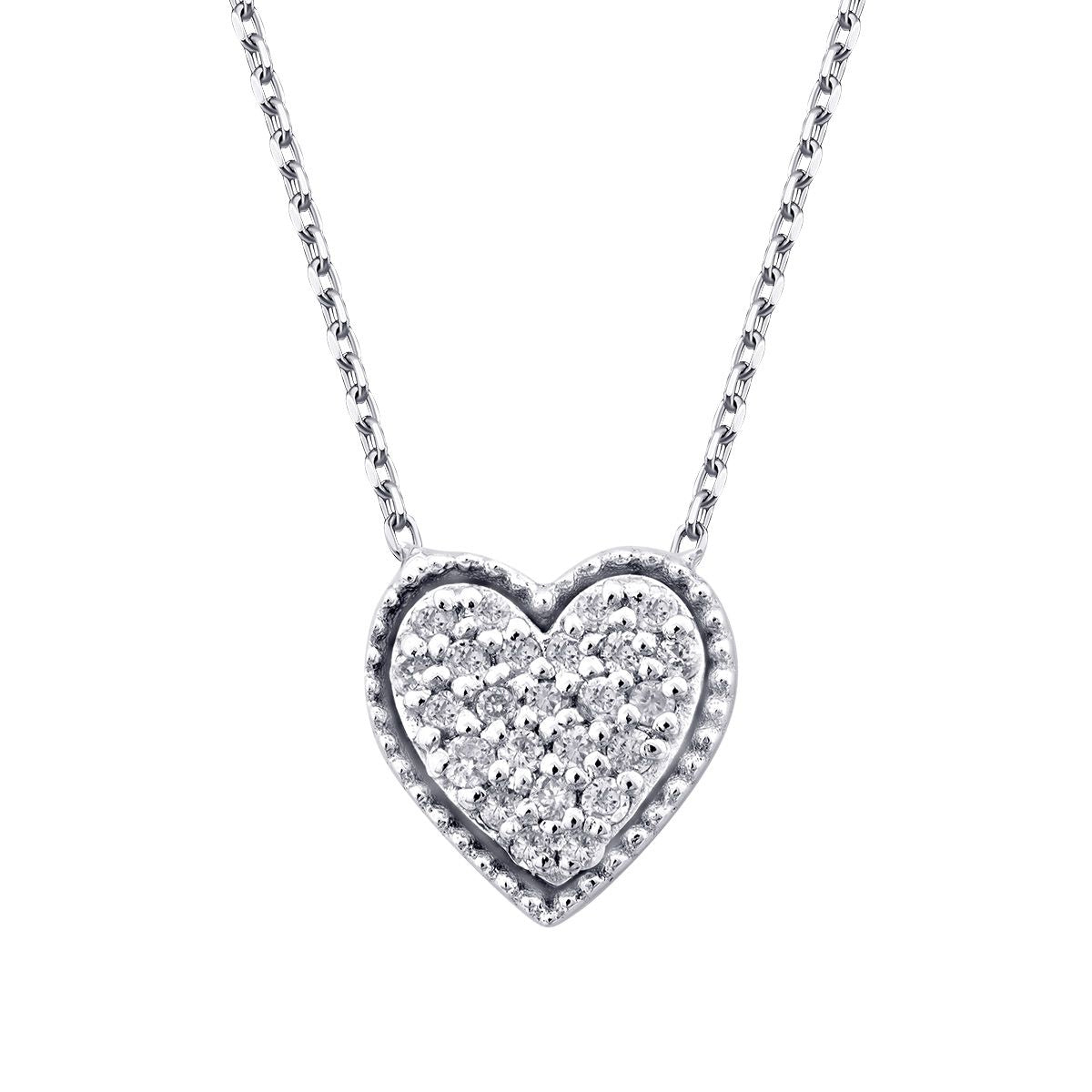 0.09 Carat Diamond Heart Necklace