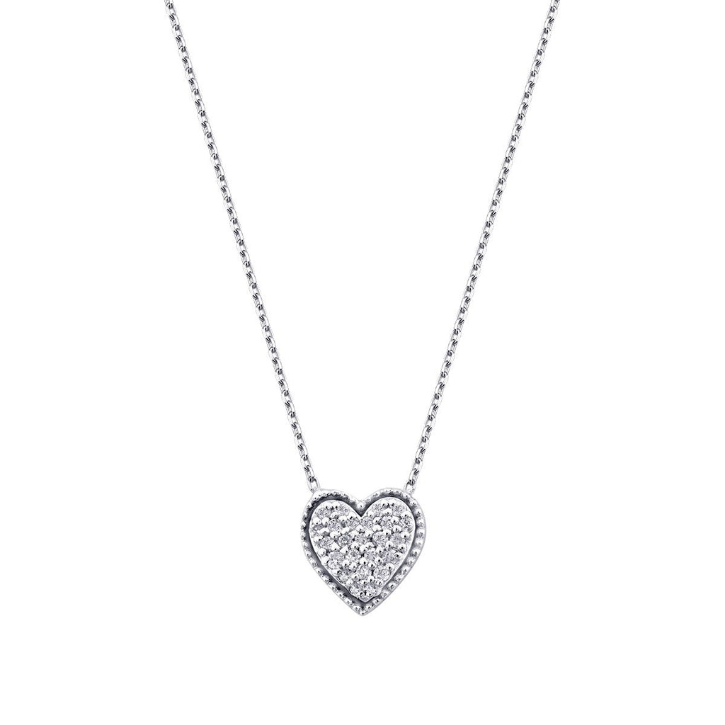 0.09 Carat Diamond Heart Necklace