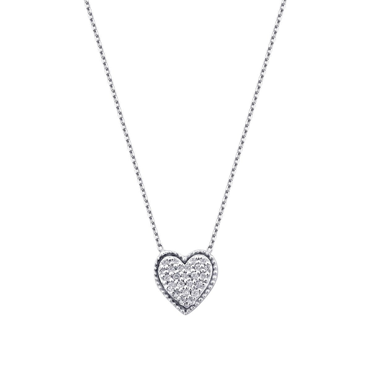 0.09 Carat Diamond Heart Necklace