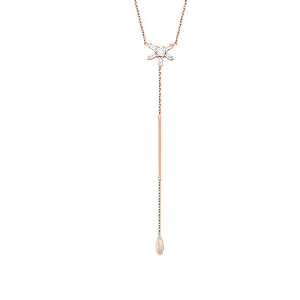 0.45 Carat Diamond Dangle Detailed Trend Necklace