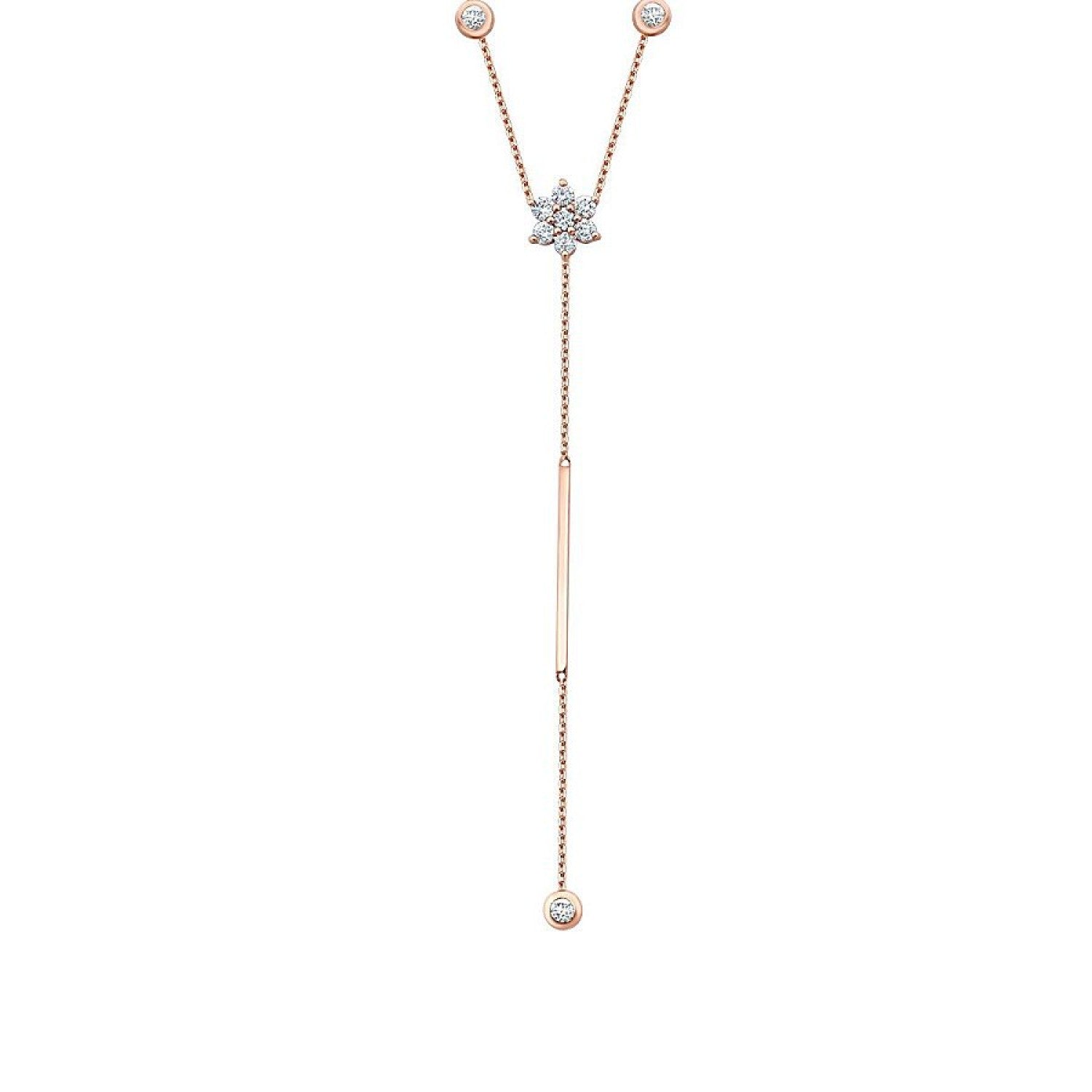 0.53 Carat Diamond Dangle Detailed Trend Necklace