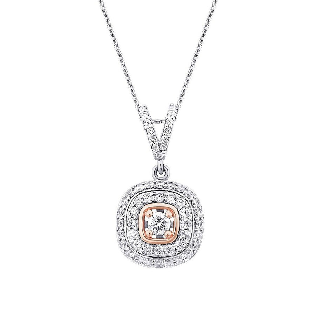 0.52 Carat Diamond Two-Toned Necklace