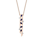0.62 Carat Diamond Long Sapphire Necklace