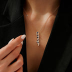 0.62 Carat Diamond Long Sapphire Necklace