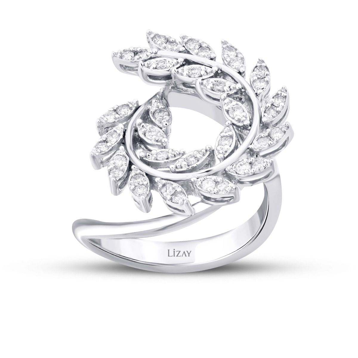 0.52 Carat Diamond Leaf Trend Ring