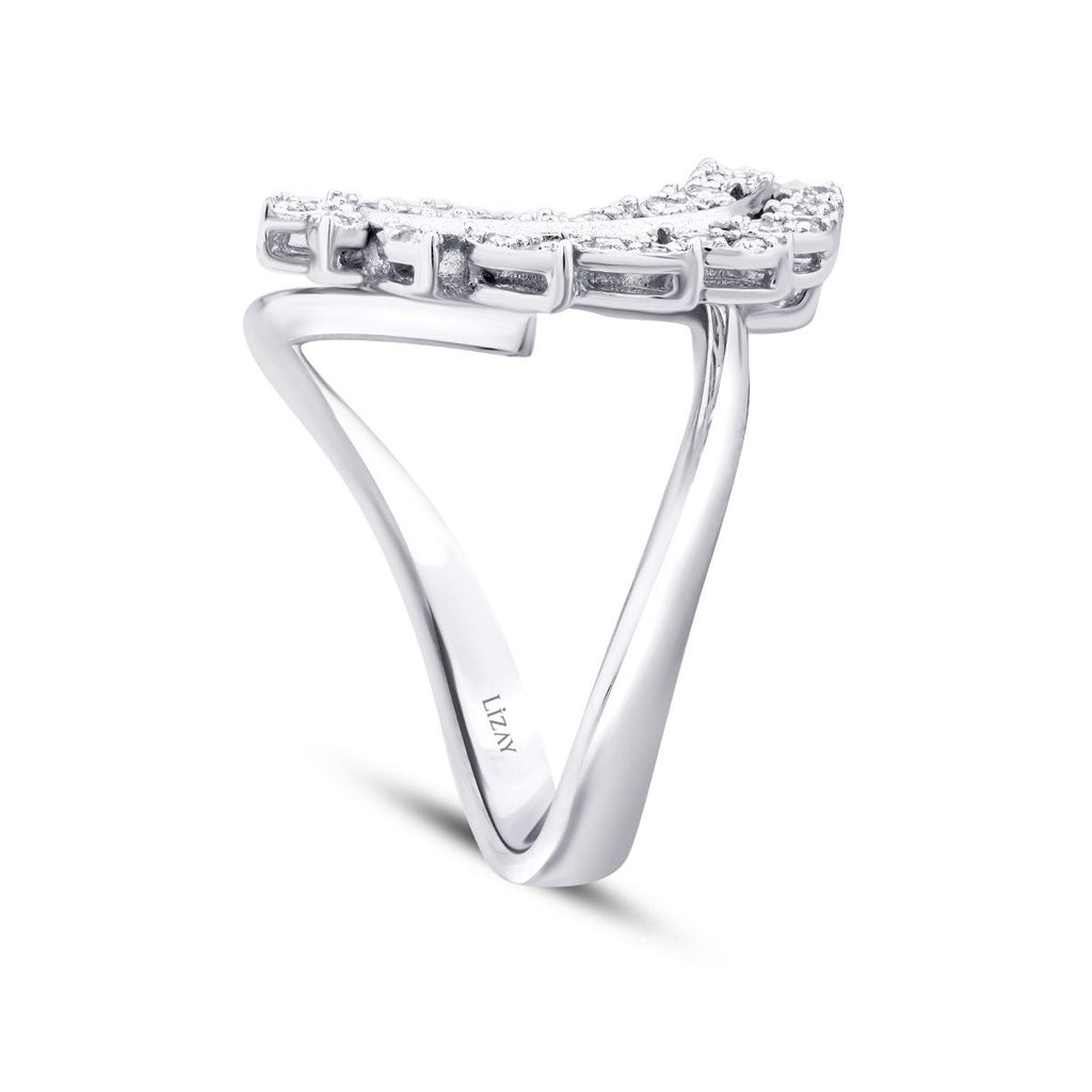 0.52 Carat Diamond Leaf Trend Ring