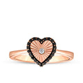0.15 Carat Diamond and Stone Heart Ring