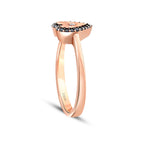 0.15 Carat Diamond and Stone Heart Ring
