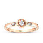 0.12 Carat Diamond Stone Detailed Solitaire Ring