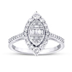0.65 Carat Diamond Baguette Pear Ring