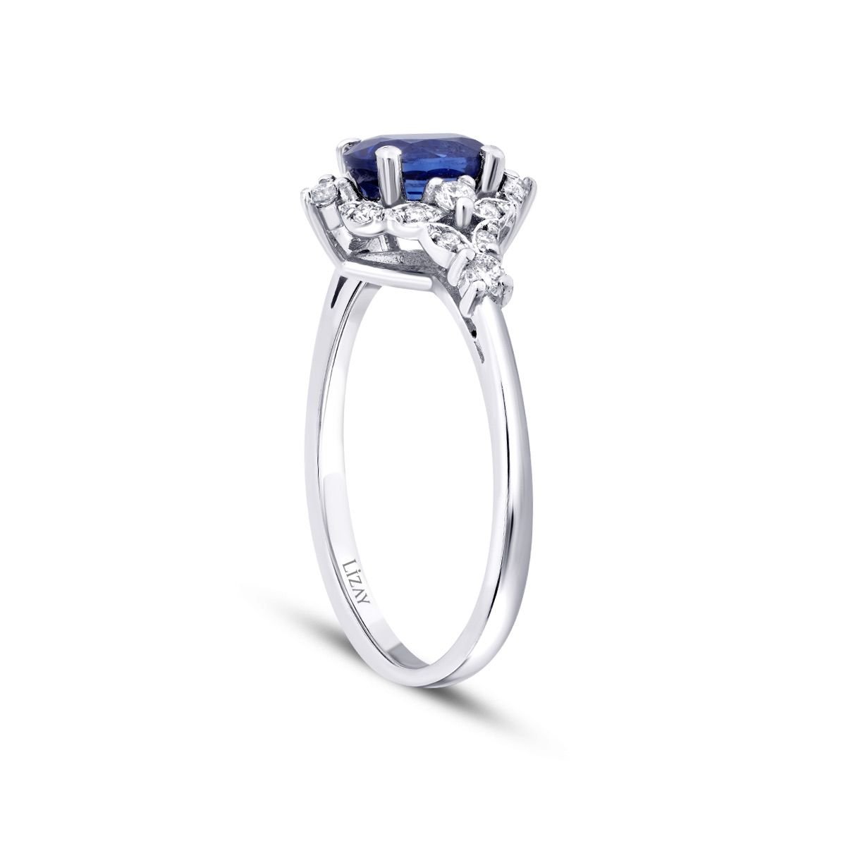 1.25 Carat Diamond Oval Sapphire Ring