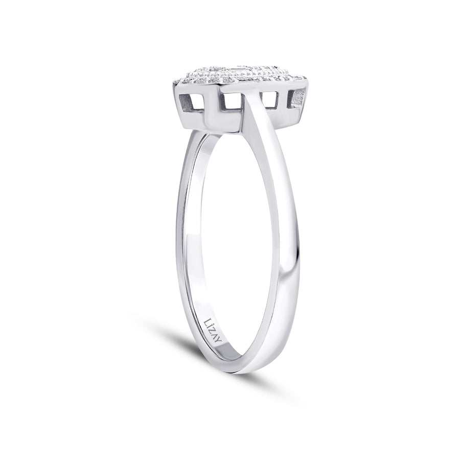 0.17 Carat Diamond Baguette Pear Trend Ring