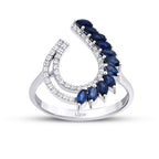 0.81 Carat Diamond Marquise Sapphire Trend Ring