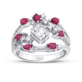 1.12 Carat Diamond Pear Ruby Ring