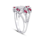 1.12 Carat Diamond Pear Ruby Ring