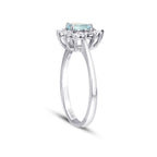 0.57 Carat Diamond Pear Blue Topaz Ring