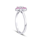 0.56 Carat Diamond Pink Sapphire Flower Ring