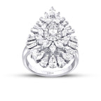 1.91 Carat Diamond Baguette Stone Pear Ring