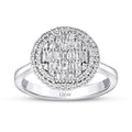 0.50 Carat Diamond Baguette Stone Round Ring