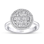 0.50 Carat Diamond Baguette Stone Round Ring