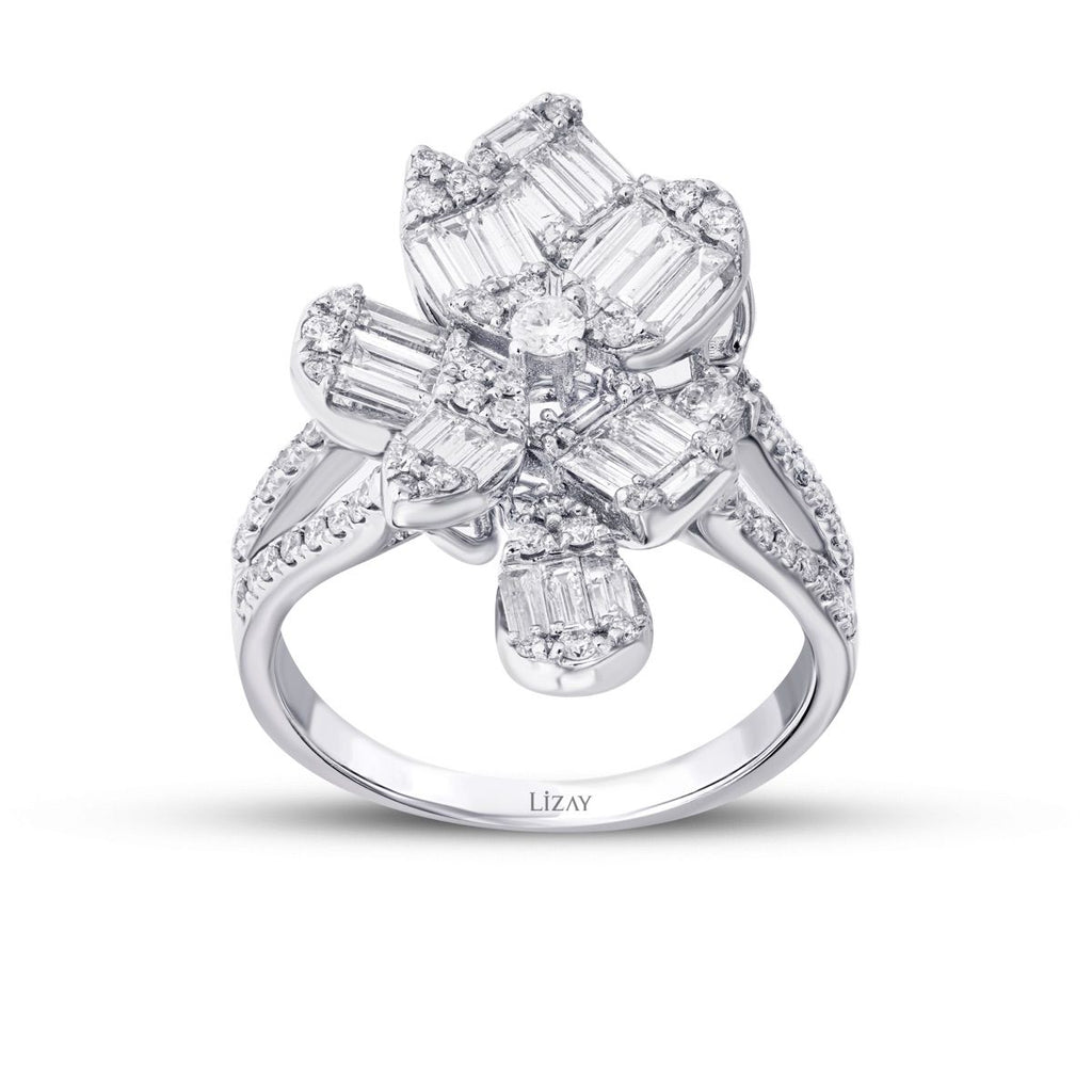 1.34 Carat Diamond Baguette Trend Ring