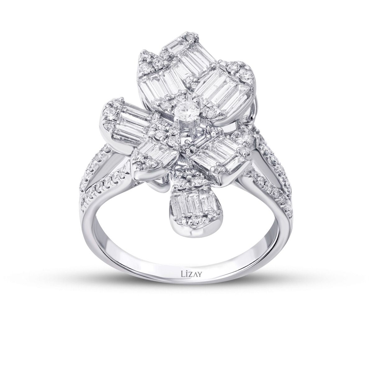 1.34 Carat Diamond Baguette Trend Ring