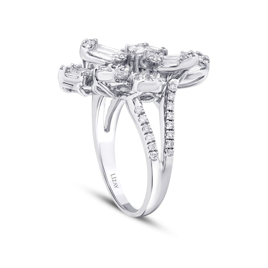 1.34 Carat Diamond Baguette Trend Ring