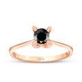 0.29 Carat Black Stone Solitaire Ring