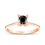 0.29 Carat Black Stone Solitaire Ring