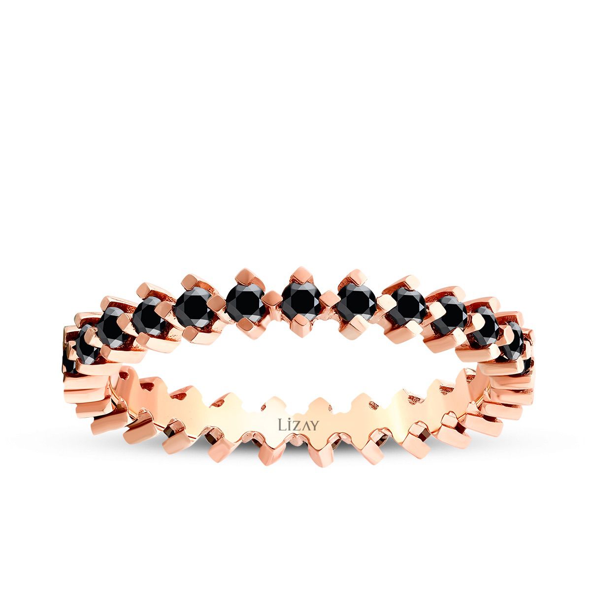 0.78 Carat Black Stone Eternity Ring