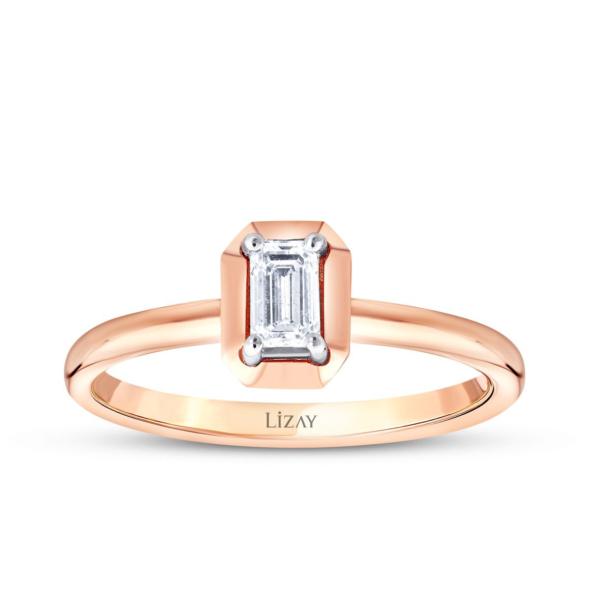 0.30 Carat Diamond Emerald Solitaire Ring