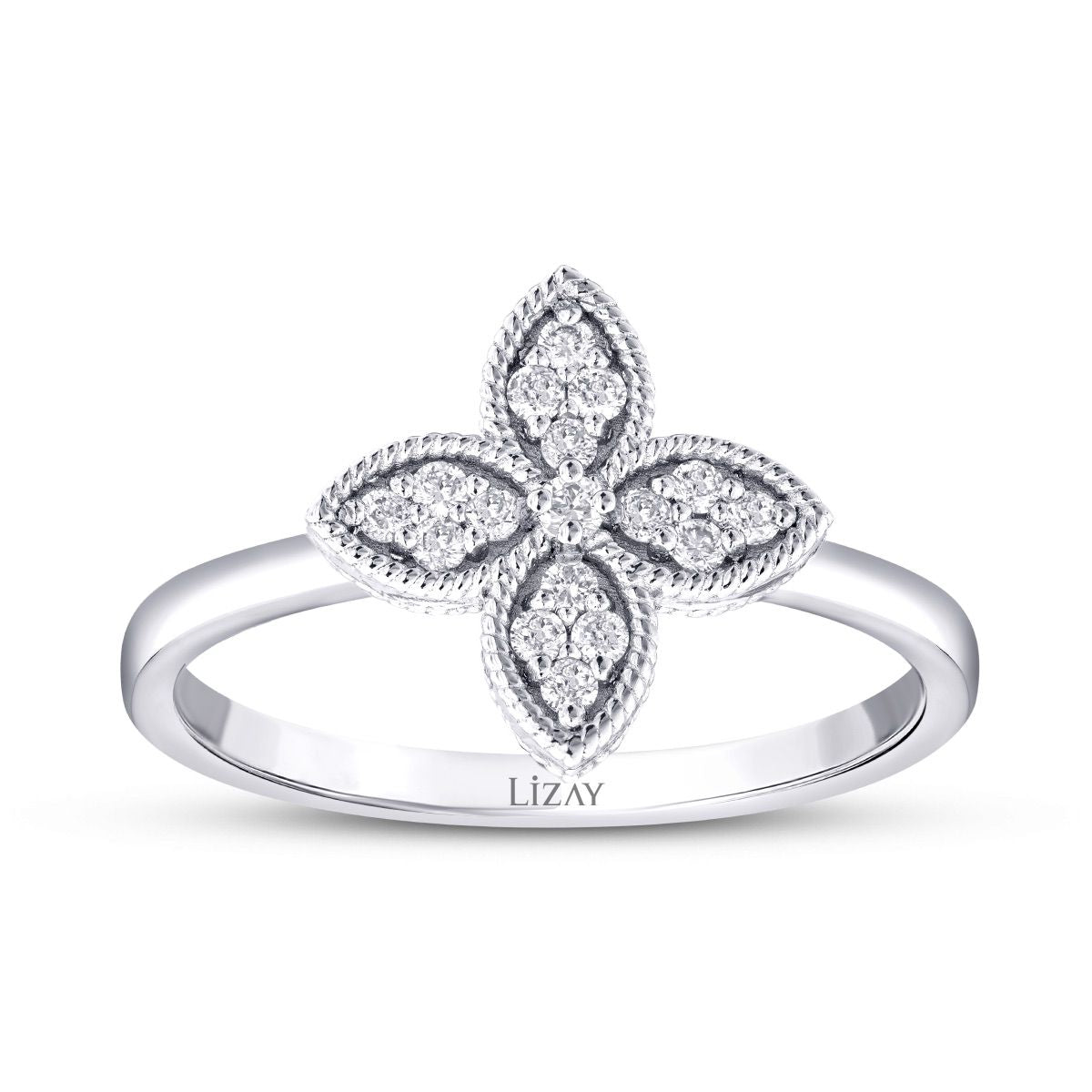 0.15 Carat Diamond Clover Ring