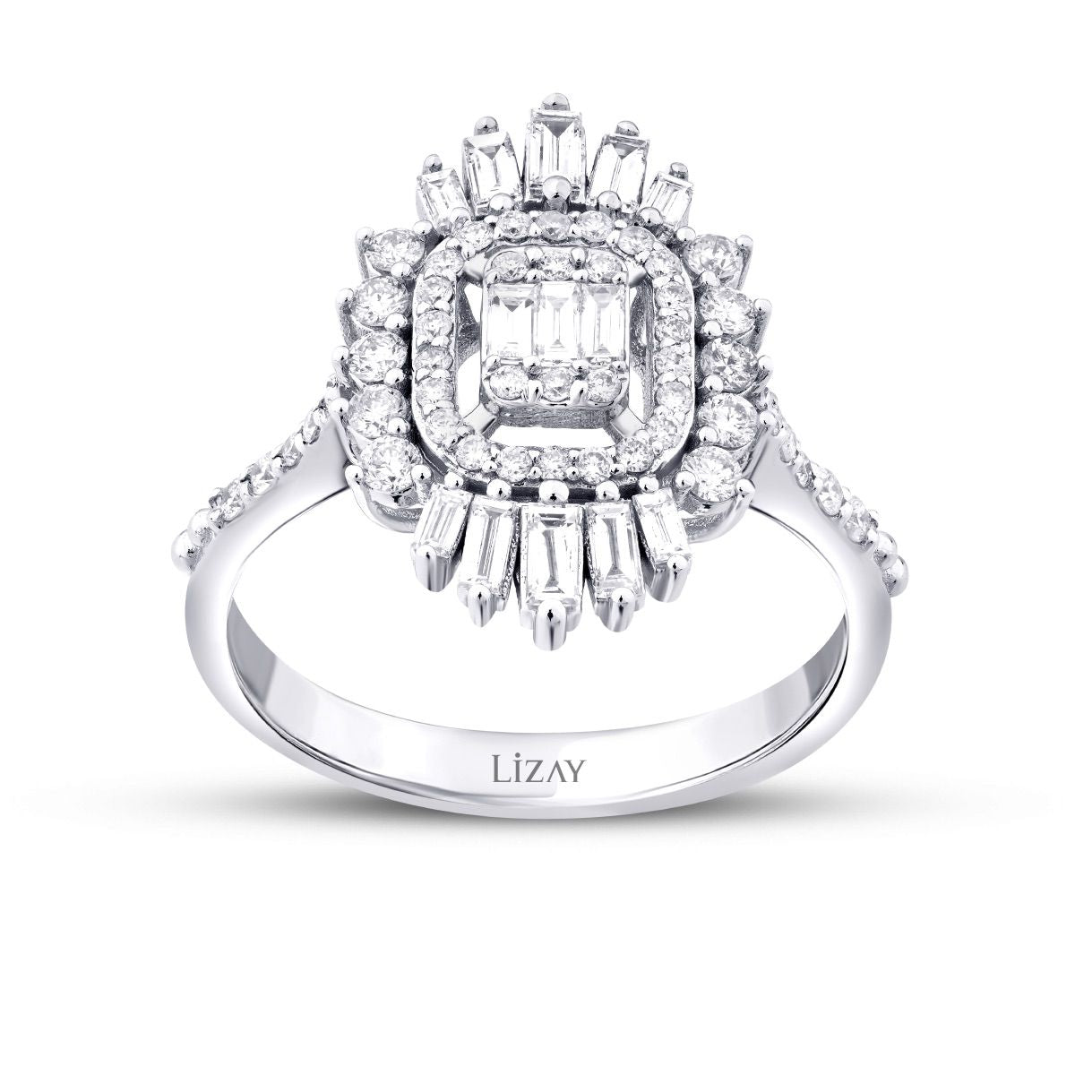 0.68 Carat Diamond Baguette Trend Ring