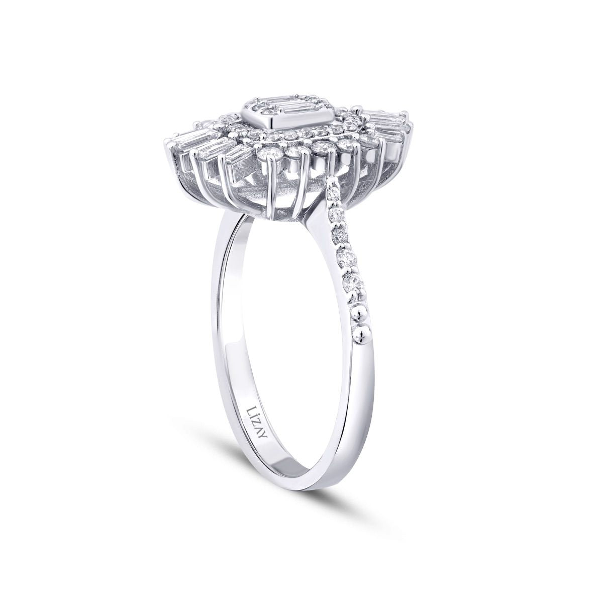 0.68 Carat Diamond Baguette Trend Ring