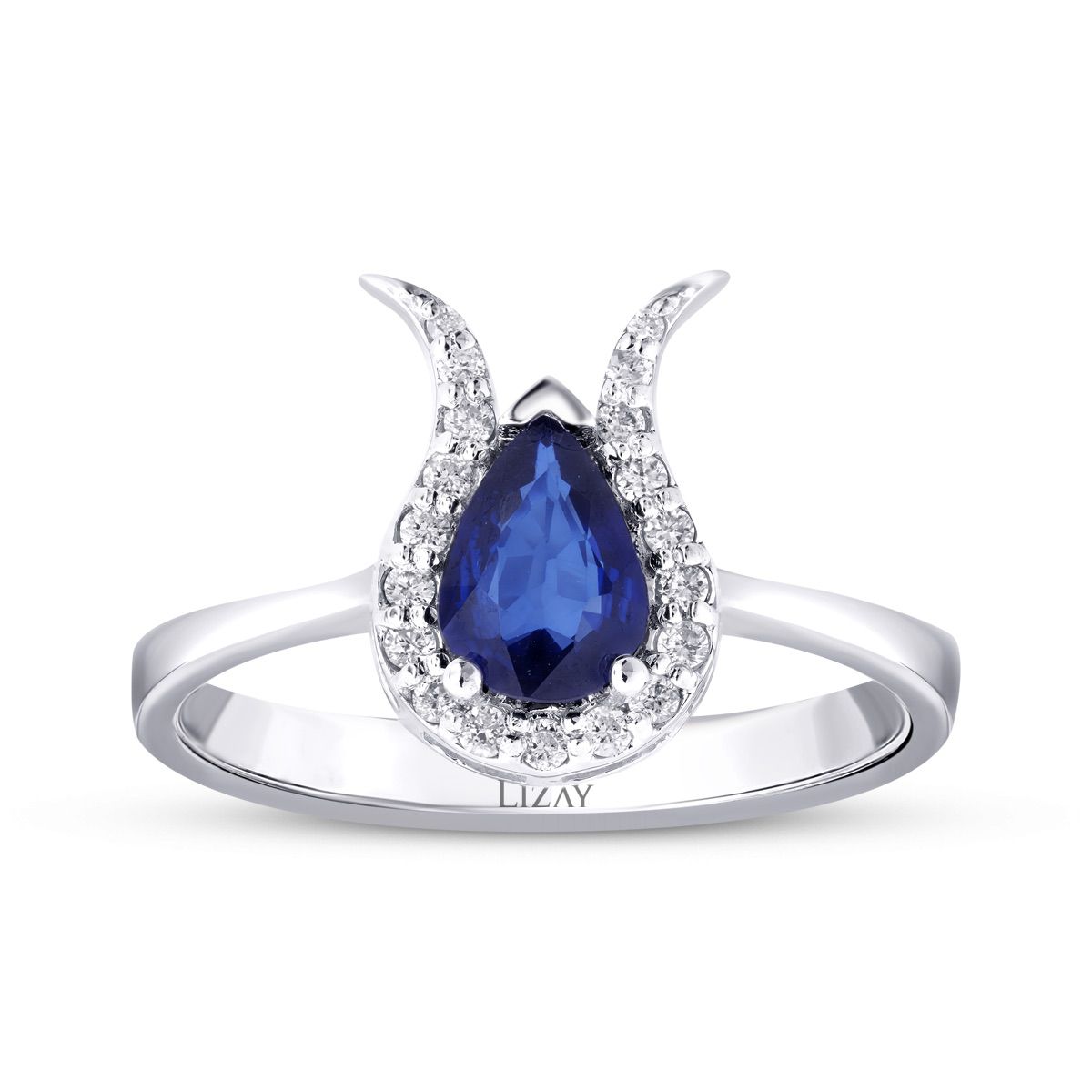 0.72 Carat Diamond Sapphire Ring