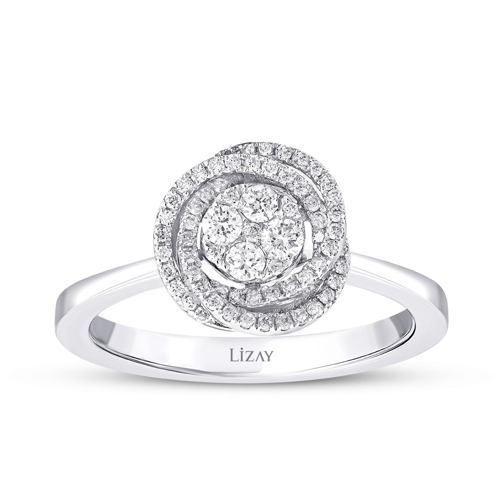 0.28 Carat Diamond Round Detailed Ring