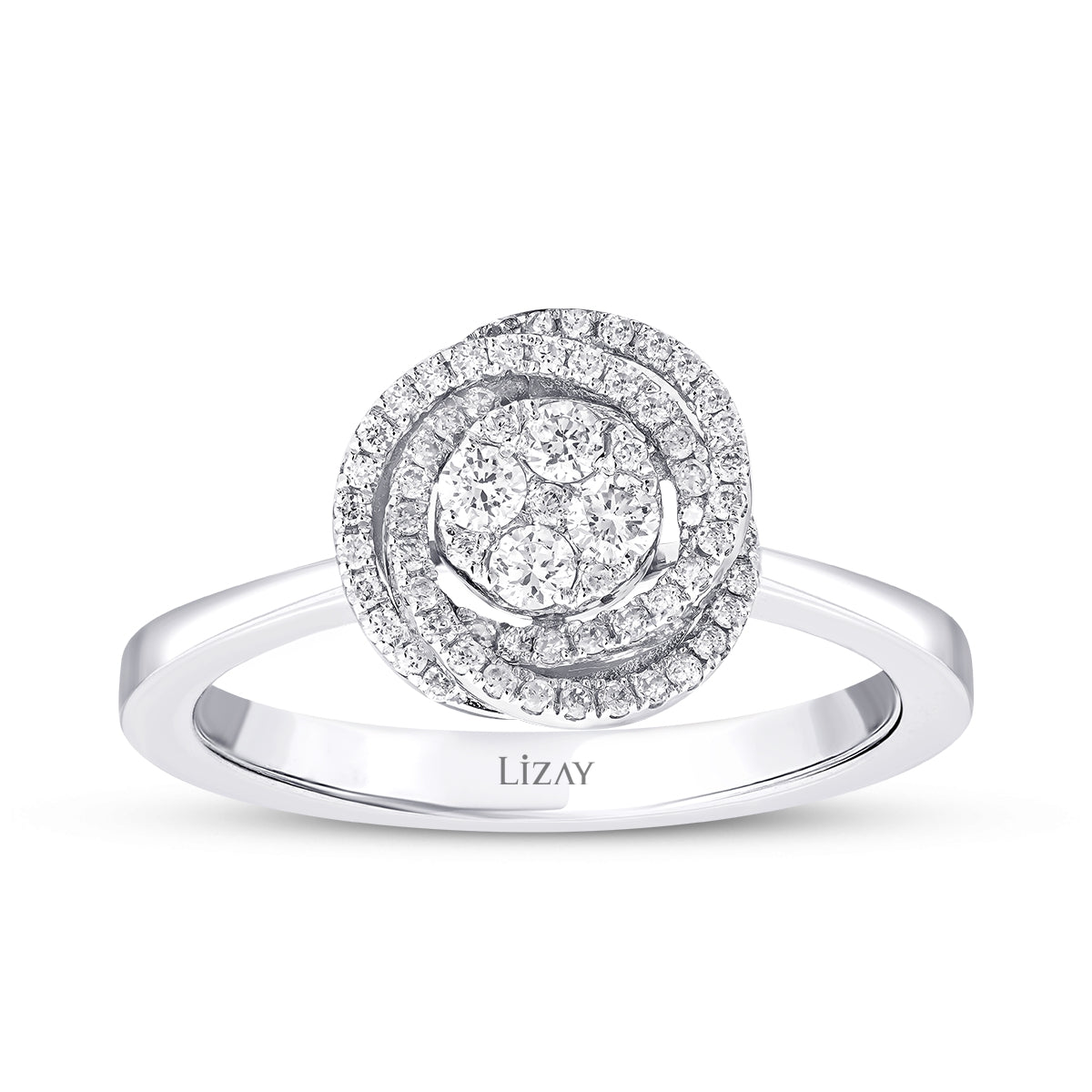 0.28 Carat Diamond Round Detailed Ring